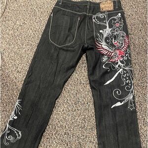 Vintage Y2K Artful Dodger Jeans Men’s Size 34 Embroidered Baggy